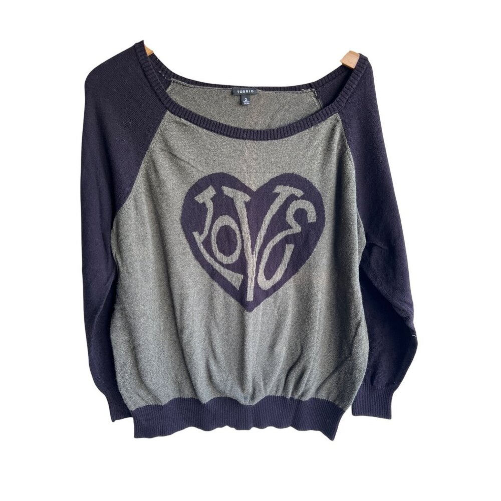 TORRID olive/black size 2/2X sweater LOVE